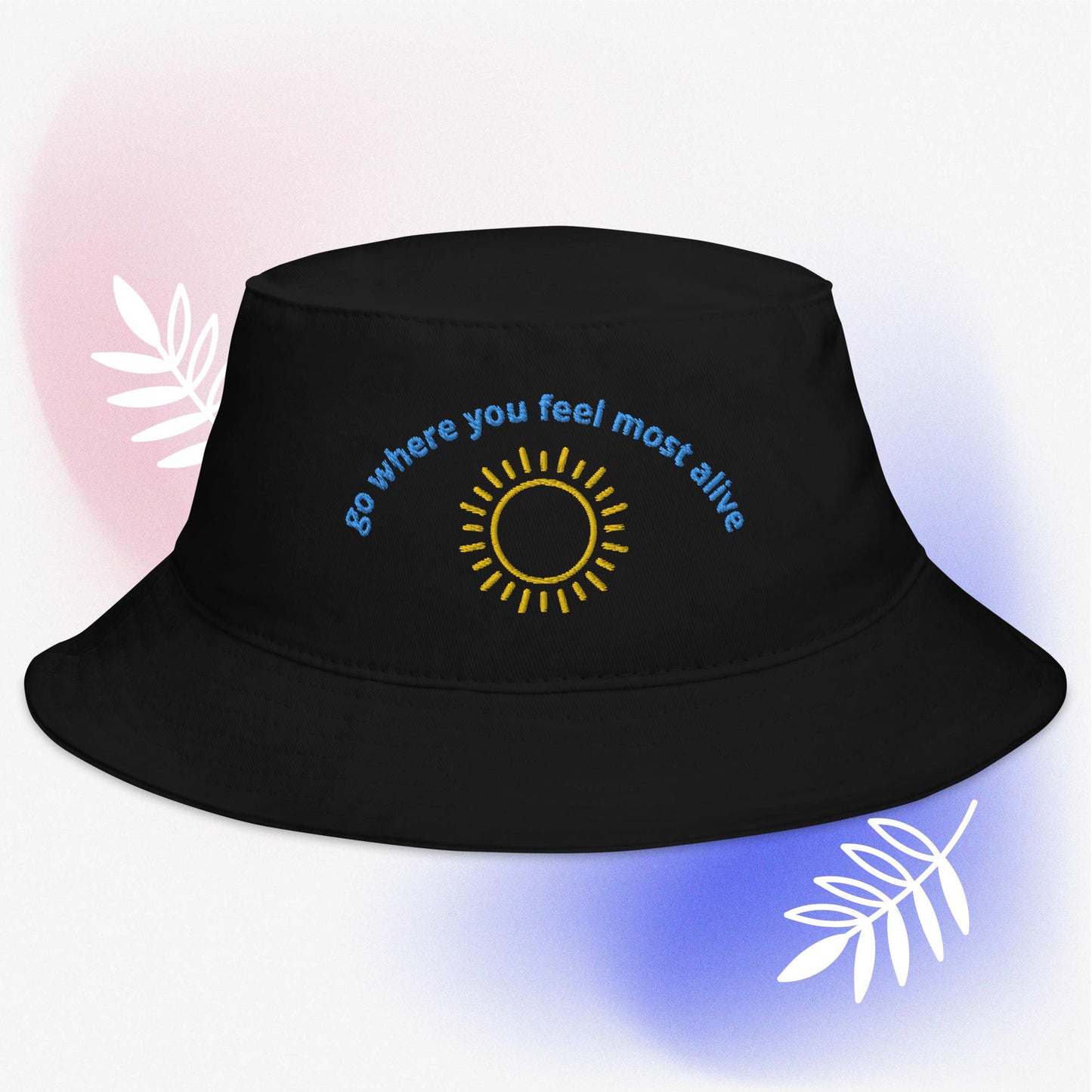 Sun Embroidered Bucket Hat